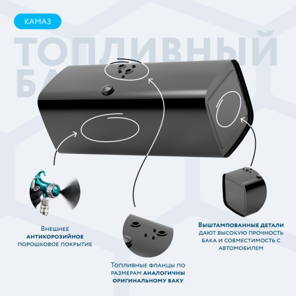 Топливный бак 650 литров (650х650х1650)
